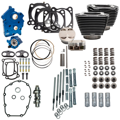 S&S Cycle 2017+ M8 4.250in Bore 550C Cam w/ Chrm Pushrods Power Pack - Blk Granite w/ HL - Incl. VVT