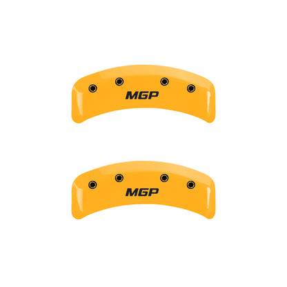 MGP 4 Caliper Covers Engraved Front & Rear MGP Yellow Finish Black Char 1997 Pontiac Firebird
