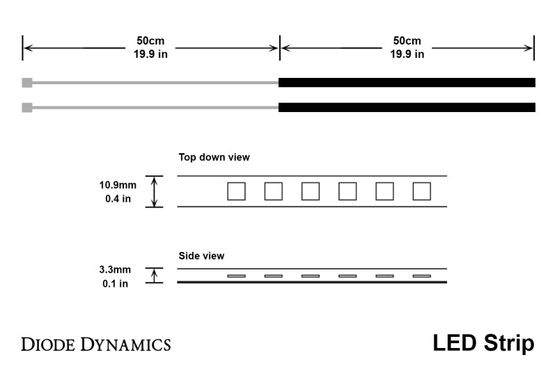 Diode Dynamics LED Strip Lights - Blue 100cm Strip SMD100 WP