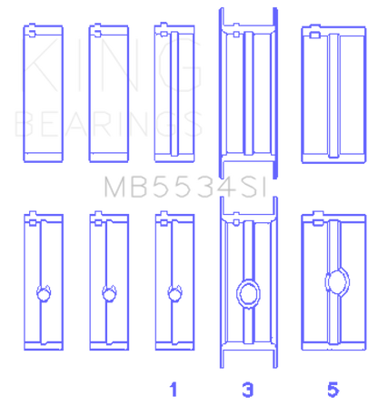 King Engine Bearings Chrysler/Jeep 318ci (Size 030) Main Bearing Set