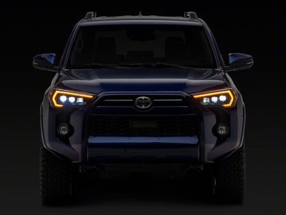 Raxiom 14-24 Toyota 4Runner CXR Series LED Headlights with Amber DRL- Black Housing- Clear Lens