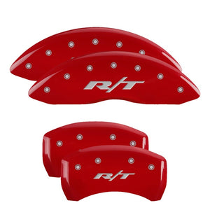 MGP 4 Caliper Covers Engraved Front & Rear With out stripes/Durango Red finish silver ch