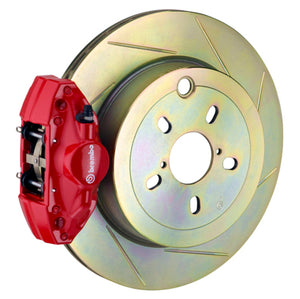 Brembo 99-05 323i/325i (Excl. xDrive) Rr GT BBK 2 Pist Cast 2pc 294x19 1pc Rotor Slotted Type1-Red