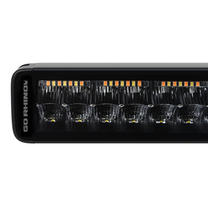 Go Rhino Xplor Blackout Combo Series Dbl Row LED Light Bar w/Amber (Side/Track Mount) 32in. - Blk