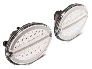 Raxiom 97-04 Chevrolet Corvette C5 Axial Series LED Tail Lights- Chrome Housing (Clear Lens)