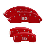 MGP 4 Caliper Covers Engraved Front Cobra Engraved Rear Snake Red finish silver ch
