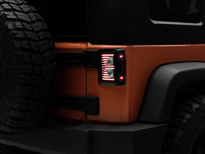 Raxiom 07-18 Jeep Wrangler JK Axial Series Vision LED Tail Lights- Black Housing (Clear Lens)
