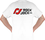 RockJock T-Shirt w/ Logos Front and Back White Large