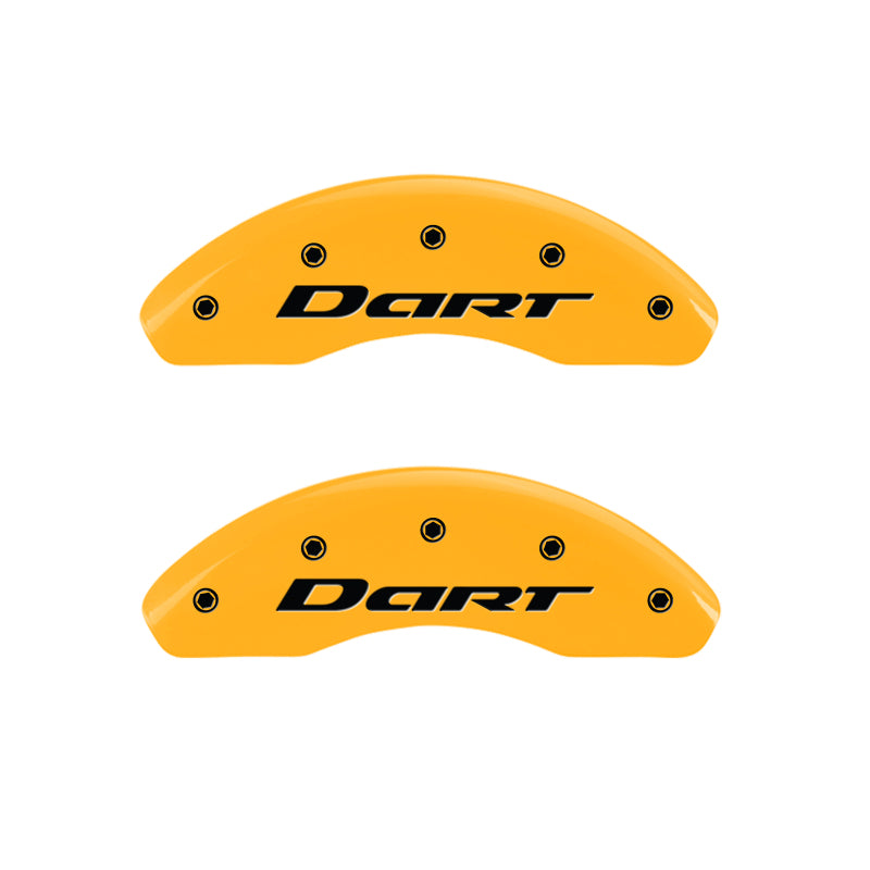 MGP 4 Caliper Covers Engraved Front & Rear With out stripes/Dart Yellow finish black ch