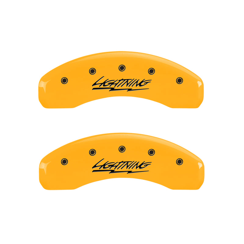 MGP 4 Caliper Covers Engraved Front & Rear Lightning Yellow Finish Black Char 2000 Ford F-150