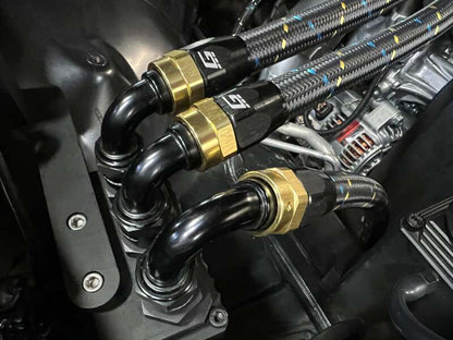 GReddy AN16 STRAIGHT HOSE END BLACK/GOLD ANODIZED