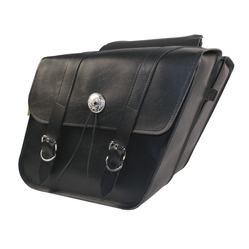 Willie & Max Universal Deluxe Standard Slant Saddlebags (14 in L x 12 W x 5.5 H) - Black