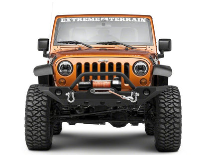 Raxiom 97-18 Jeep Wrangler TJ & JK 6-LED Headlights w/ Partial Halo- Black Housing (Clear Lens)