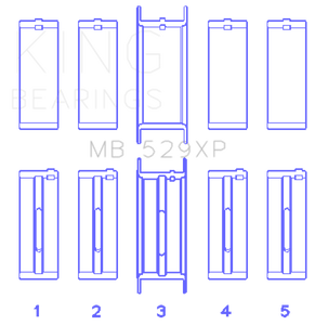 King Engine Bearings Ford Windsor 260CI/289CI 5.0L 529XP Main Bearing Set