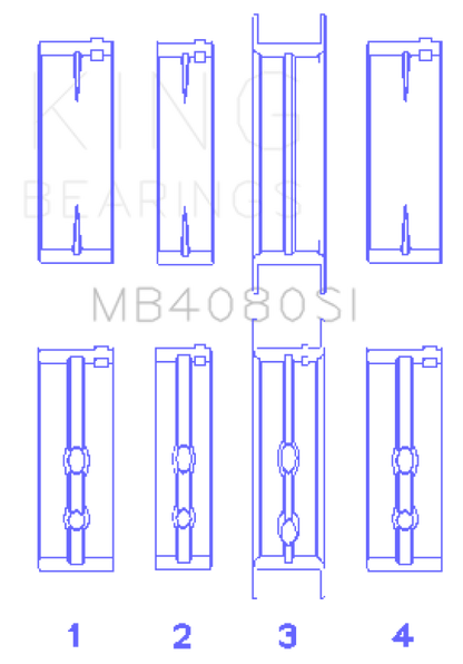 King Engine Bearings GMC 2.8L/3.4L V6 173Ci/207Ci (Size +0.50mm) Main Bearing Set