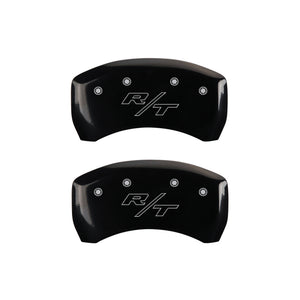 MGP 4 Caliper Covers Engraved Front Charger Engraved Rear RT Black finish silver ch