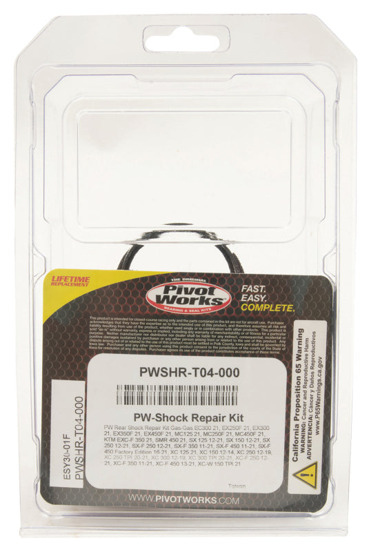 Pivot Works 21-23 Gas-Gas MC125 PW Rear Shock Absorber Rebuild Kit