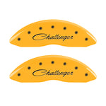 MGP 4 Caliper Covers Engraved Front Cursive/Challenger Engraved Rear RT Yellow finish black ch