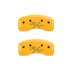 MGP 4 Caliper Covers Engraved Front & Rear Vintage Style/RT Yellow finish black ch