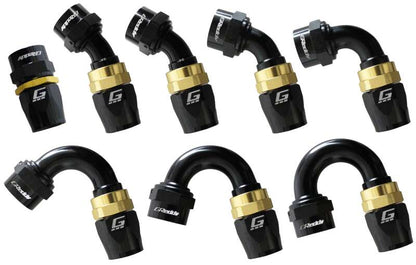 GReddy AN16 STRAIGHT HOSE END BLACK/GOLD ANODIZED