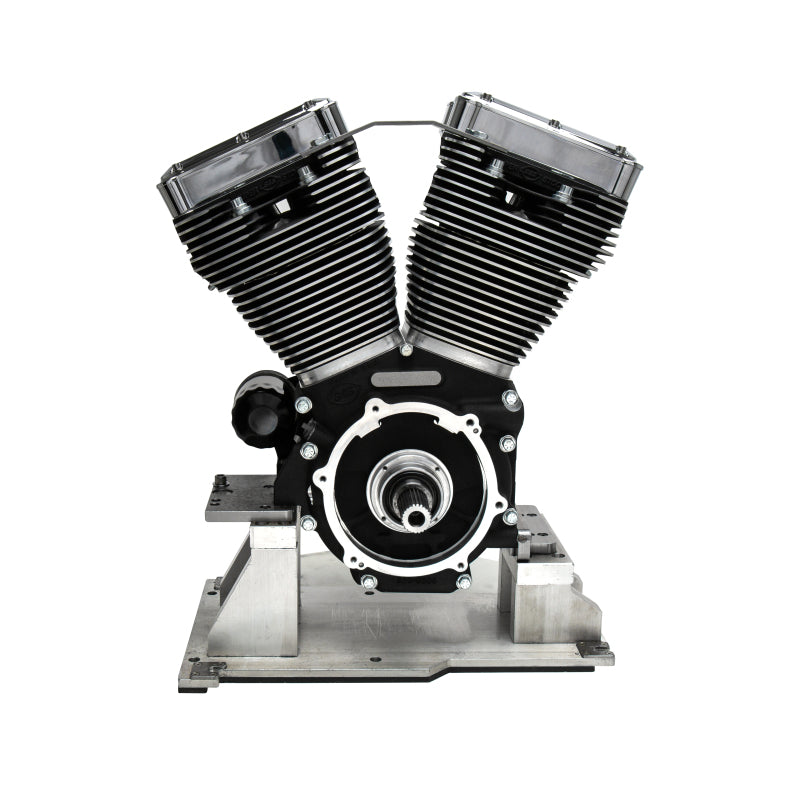 S&S Cycle 07-16 Touring Models T124 T-Series Long Block - Wrinkle Black