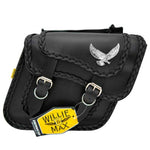 Willie & Max Universal Black Magic Compact Slant Saddlebags (12 in L x 9.5 in W x 5.5 in H) - Black