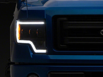 Raxiom 09-14 Ford F-150 CXR Series LED Projector Headlights- Black Housing- Clear Lens