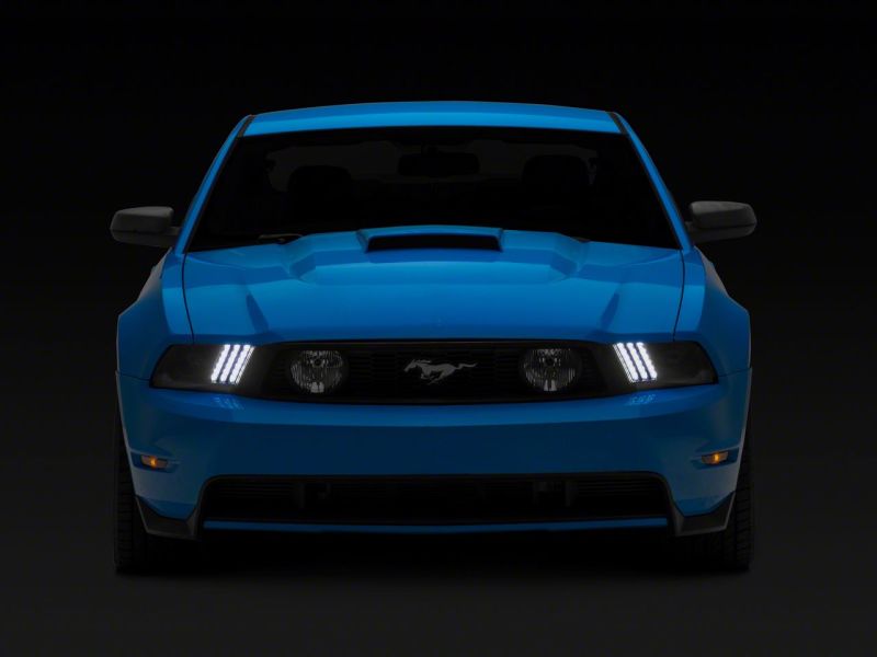 Raxiom 10-12 Ford Mustang LED Projector Headlights SEQL Turn Signals- Black Housing (Clear Lens)