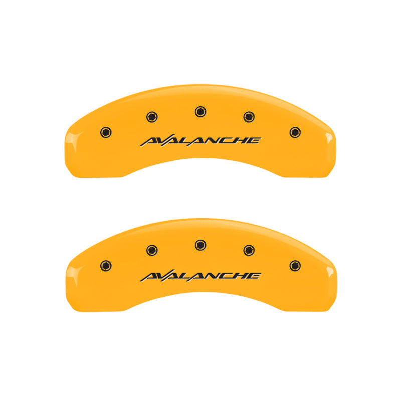 MGP 4 Caliper Covers Engraved F & R Avalanche Yellow Finish Black Char 2000 Chevrolet Silverado 2500