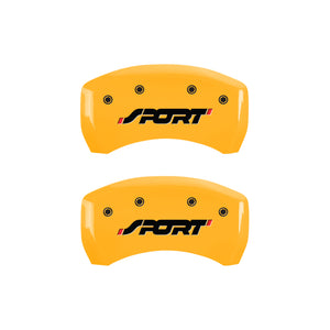 MGP 4 Caliper Covers Engraved Front & Rear SPORT Yellow finish black ch