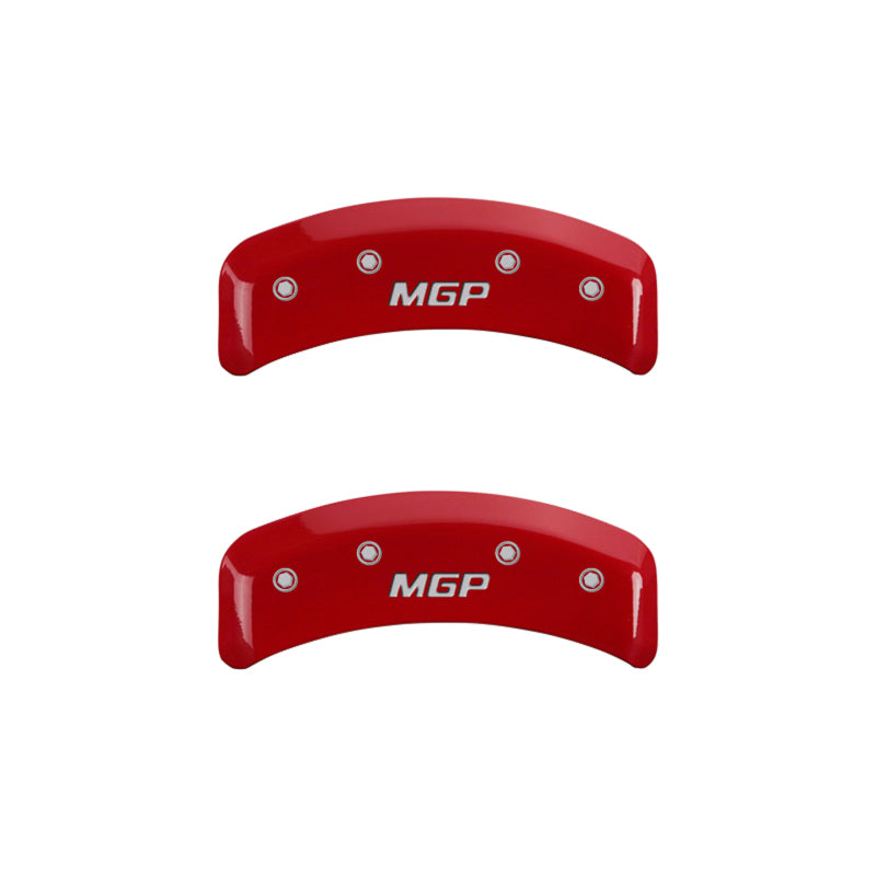 MGP 4 Caliper Covers Engraved Front & Rear MGP Red Finish Silver Char 1988 Chevrolet Corvette