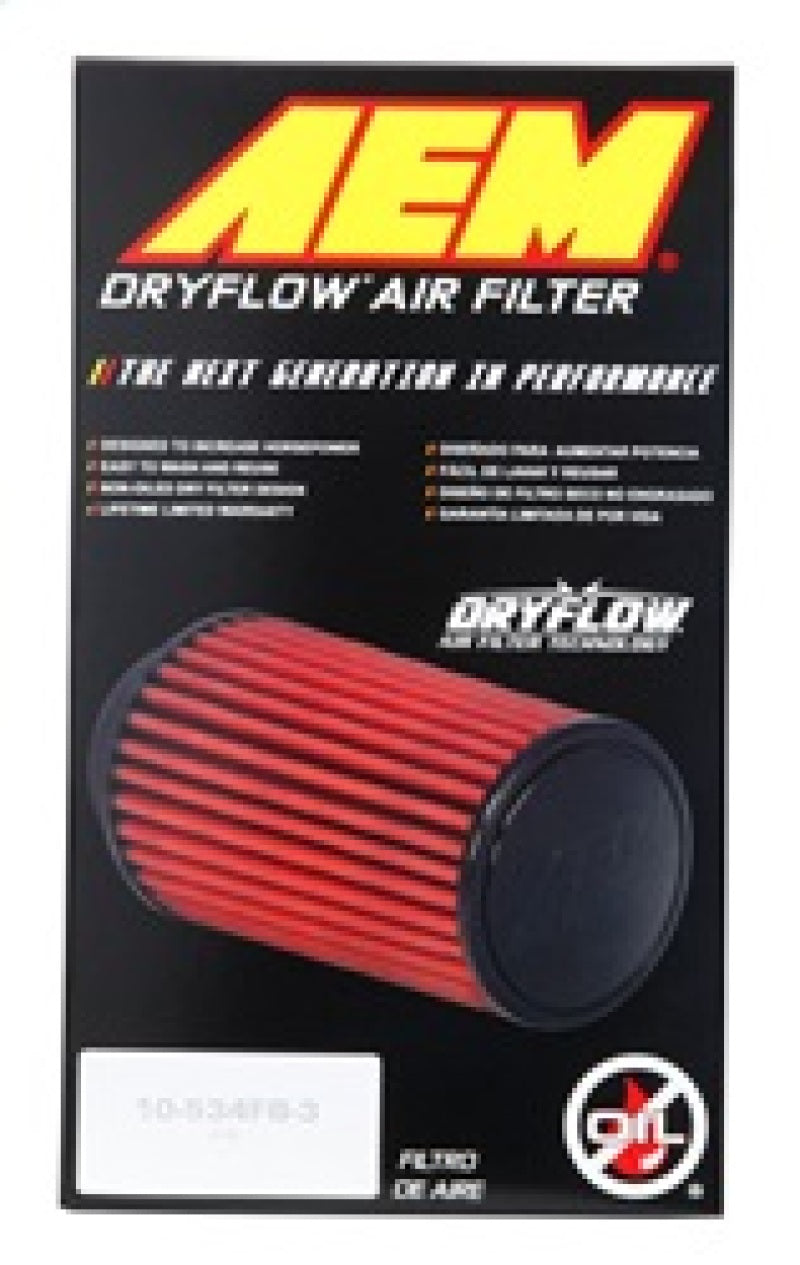 AEM 2.75in Flange ID x 6.25in Base OD x 7in H Dryflow Conical Air Filter