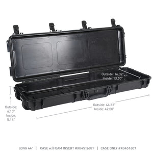 Go Rhino XVenture Gear Hard Case - Long 44in. / Lockable / IP67 / Automatic Air Valve - Tex. Black