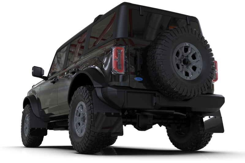 Rally Armor 21-24 Ford Bronco (Steel Bmpr + RR - NO Rptr/Sprt) Blk Mud Flap w/Red Logo