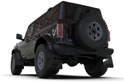 Rally Armor 21-25 Ford Bronco (Plstc Bmpr + RR - NO Rptr/Sprt) Blk Mud Flap w/Cy Orange Logo