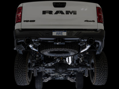 AWE Tuning 2025+ RAM 1500 RHO 3.0 I6 TT 0FG Dual Rear Exit Cat-Back Exhaust - Diamond Black Tips