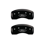 MGP 4 Caliper Covers Engraved Front & Rear Oval logo/Ford Black finish silver ch