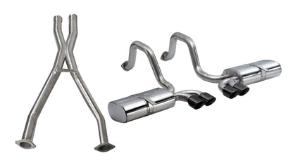 Corsa 97-04 Chevrolet Corvette (C5) 2.5in Sport Cat-Back Exhaust - 4in Black Twin Tips