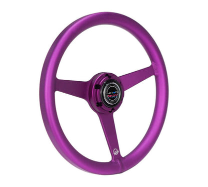 NRG Aluminum Steering Wheel 330mm - Heritage Solid Spoke - Ergonomic Grip - Anadized Purple