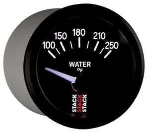 Autometer Stack 52mm 100-250 Deg F 1/8in NPTF Electric Water Temp Gauge - Black