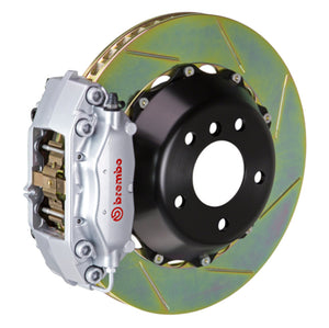 Brembo 06-12 325i/328i (Excl. xDrive) Rear GT BBK 4 Pist Cast 345x28 2pc Rotor Slotted Type1-Silver