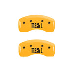 MGP 4 Caliper Covers Engraved Front & Rear Mach 1 Yellow Finish Black Char 2004 Ford Mustang