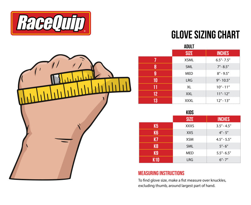 RaceQuip Red 2-Layer SFI-5 Glove - XL