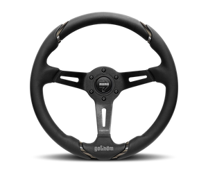 Momo Gotham Steering Wheel 350 mm - Black Leather/Black Spokes