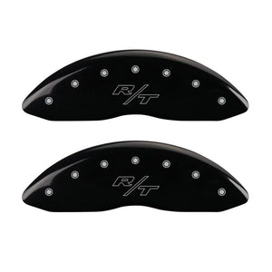 MGP 4 Caliper Covers Engraved Front & Rear Vintage Style/RT Black finish silver ch