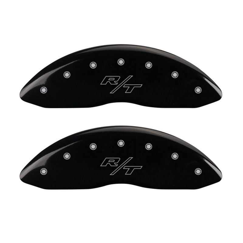 MGP 4 Caliper Covers Engraved Front & Rear Vintage Style/RT Black finish silver ch