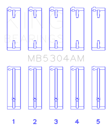 King Engine Bearings Kia/Mazda DOHC 16 Valve/SOHC 16 Valve/SOHC 8 Valve (Size +0.5) Main Bearing Set