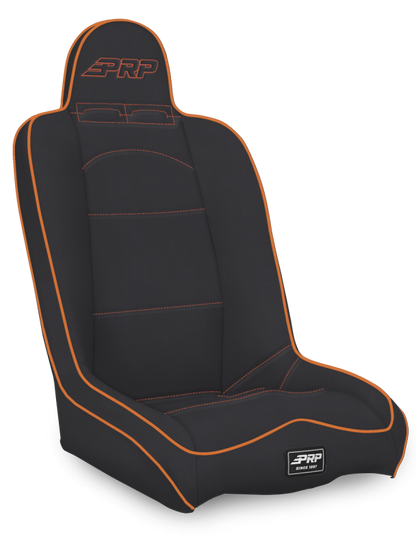 PRP Daily Driver High Back Suspension Seat- Black/Orange Tweed