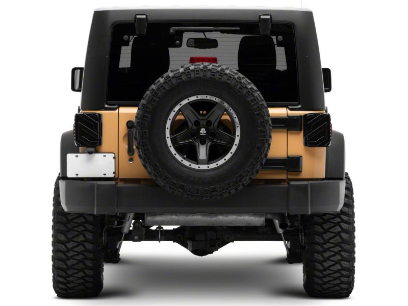 Raxiom 07-18 Jeep Wrangler JK Axial Series Trident LED Tail Lights- Black Housing (Smoked Lens)
