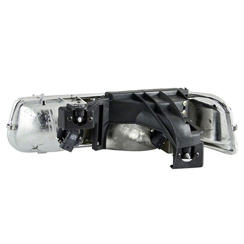 Raxiom 99-02 Chevrolet Silverado 1500 Axial Series Euro Headlights- Black Housing- Clear Lens